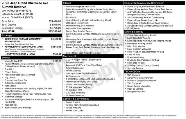 2023 Jeep Grand Cherokee 4xe Summit Reserve