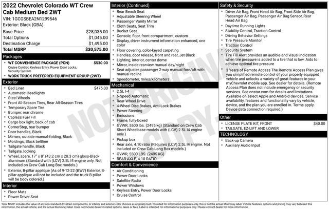 2022 Chevrolet Colorado WT
