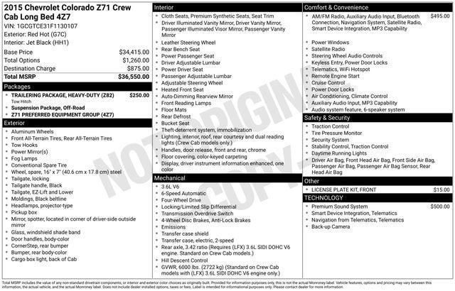2015 Chevrolet Colorado 4WD Z71