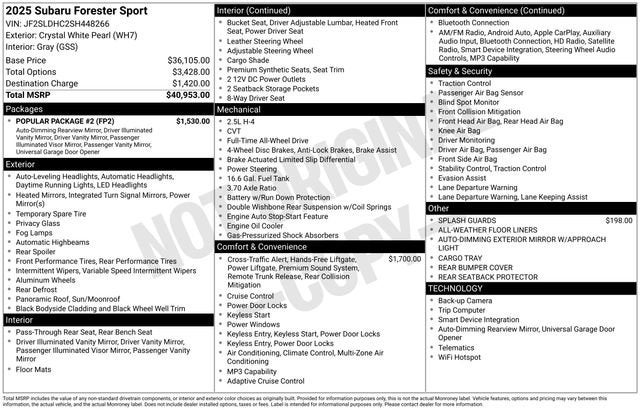 2025 Subaru Forester Sport