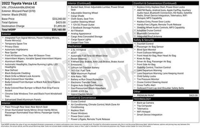 2022 Toyota Venza LE